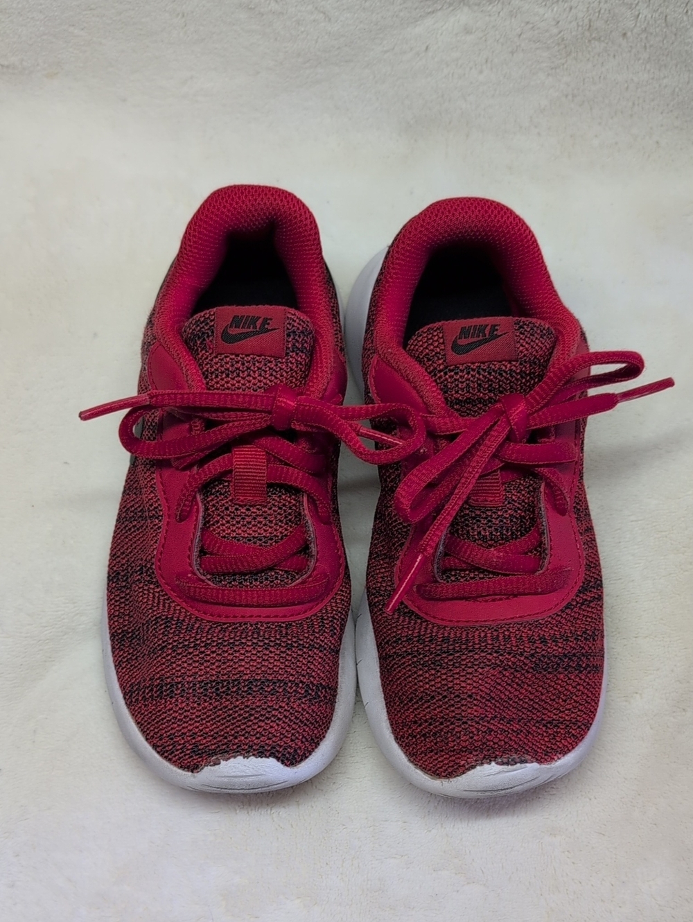 Nike Kids Black-Red Knit Athletic Sneakers